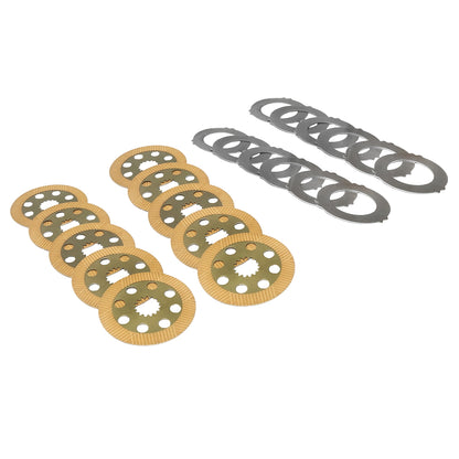 Friction disc set 222x49.5x3.9mm Z=15, plate 240x140x3.8mm for JCB 1700B, 214, 215, 216, 217, 3C, 3CX, 3D, 3DX, 4C, 4CN, 4CX OEM 450-10224/450-10226