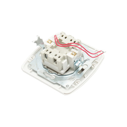 Double white switch ST MAKEL 220V - 250V, 10A built-in, ceramic, with indicator