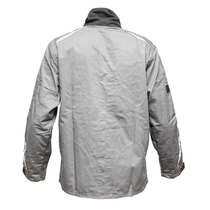 Work jacket, polyester with cotton, gray with black, XXL Breckner Germany