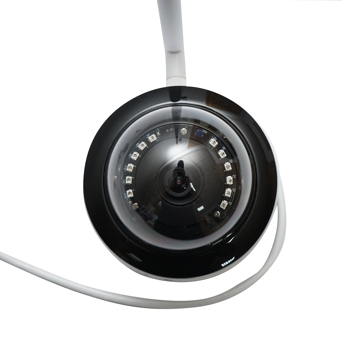 5 MP surveillance camera, P2P WIFI 2.4GHz, 360-degree rotating PTZ with motion sensor, human detection, and iCSee application