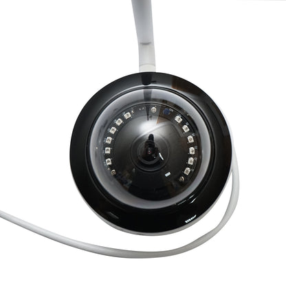 5 MP surveillance camera, P2P WIFI 2.4GHz, 360-degree rotating PTZ with motion sensor, human detection, and iCSee application