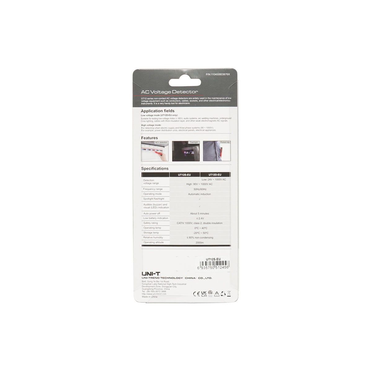 Voltage detector, non-contact AC voltage pen UT12S-EU UNI-T