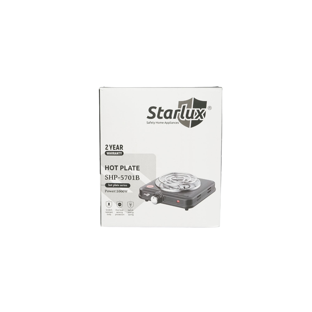 220V electric hob with one eye 1000W and 5 heating levels 215x55x250mm SHP-5701B Starlux