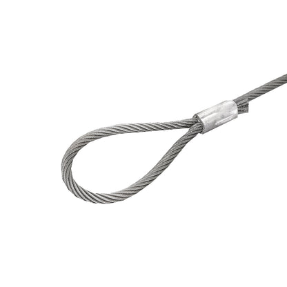 Steel cable/winch rope with a thickness of 28mm and a length of 6m with rings for towing or lifting