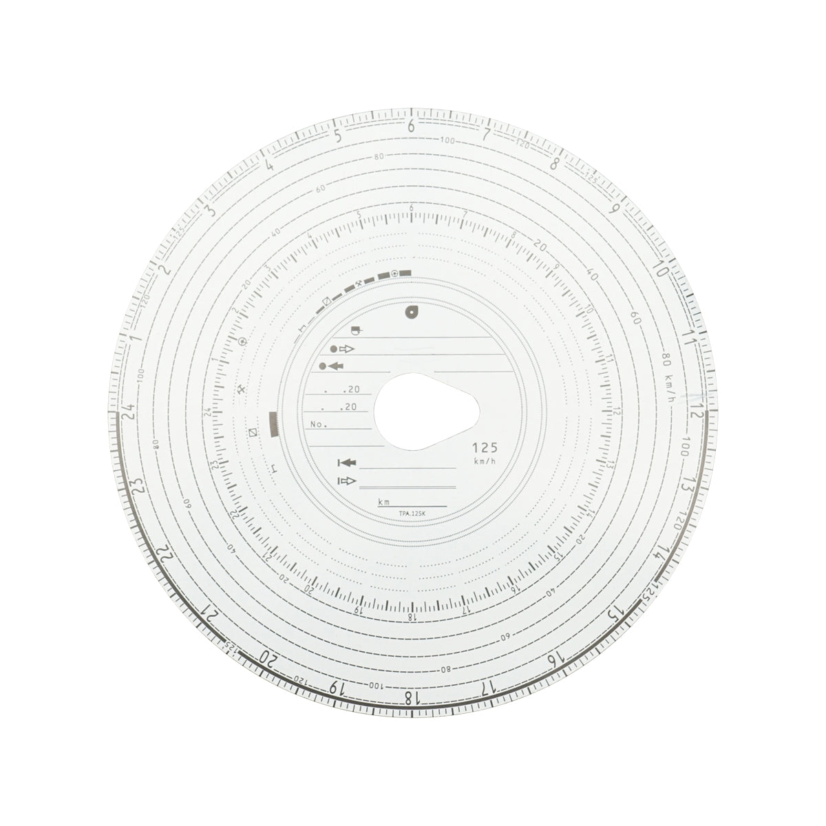 Analog tachograph diagram 125 km set 100/piece