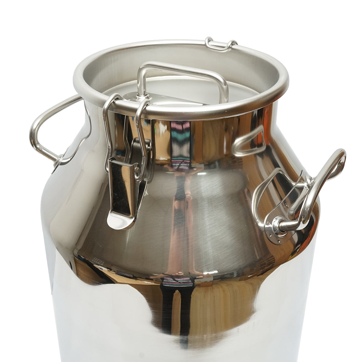 Stainless steel milk can with lid 40L with tap milking machine for cows Breckner Germany