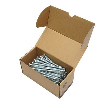 Window/door mounting screw 7.5x112mm zinc-coated steel type torx TX30, 100 pcs/box