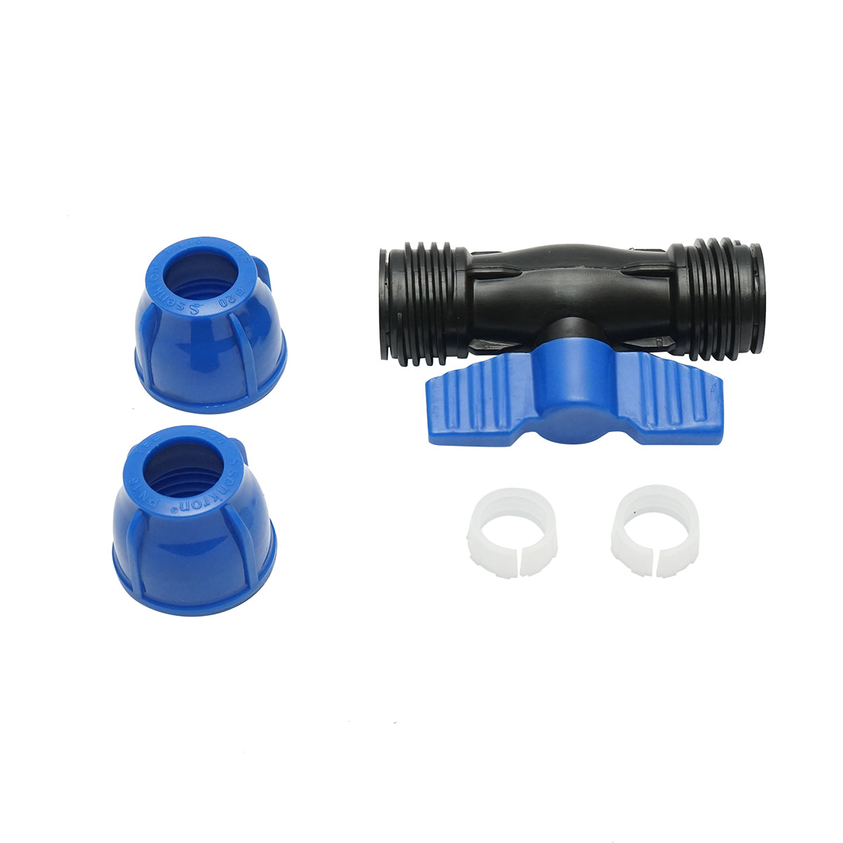 Ball valve compression fitting D20x20mm, PN16 bar for irrigation systems