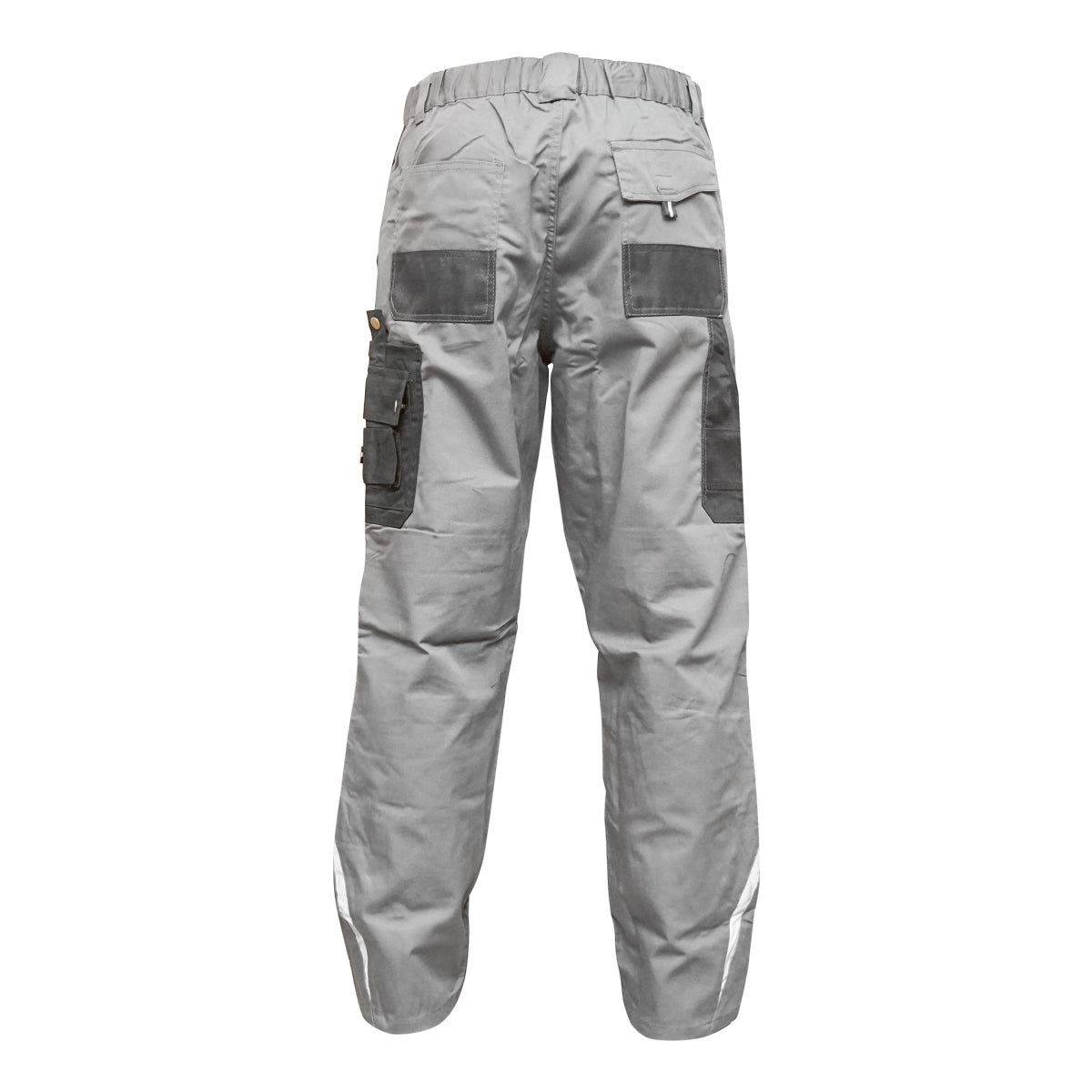 Work pants, polyester with cotton, gray with black, L Breckner Germany