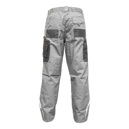 Work pants, polyester with cotton, gray with black, L Breckner Germany