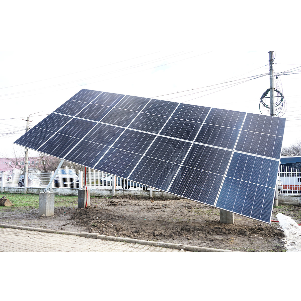 Complete installation system, automatic solar tracker structure 9 KW, east-west 16 panels of 570W Breckner Germany