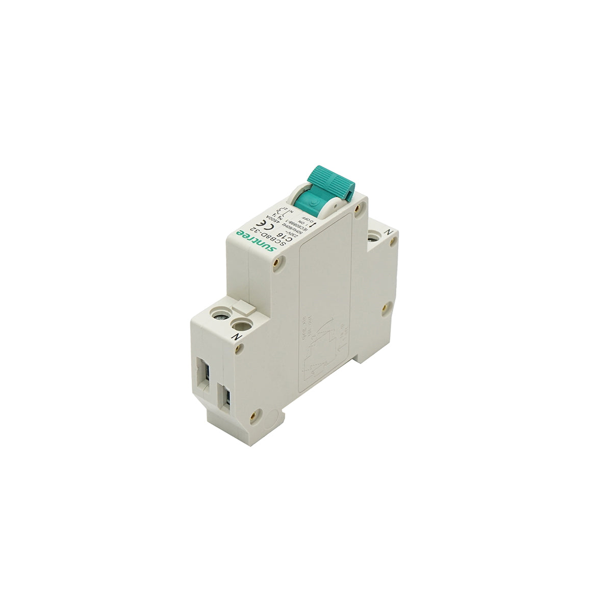 Bipolar automatic circuit breaker 1P+N, 16A, 4.5kA Suntree