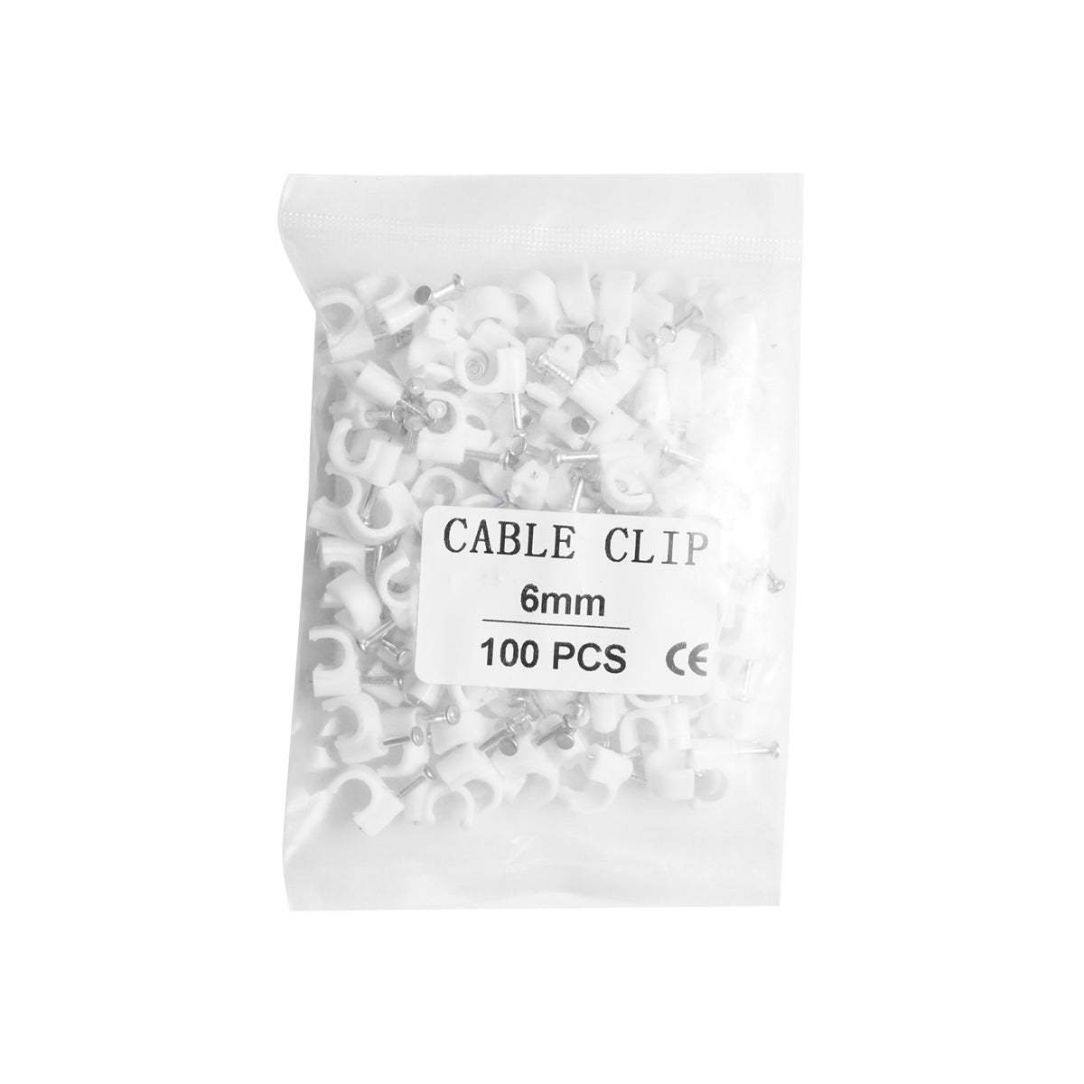 6mm nail clamp for cable fixing, 100 pieces