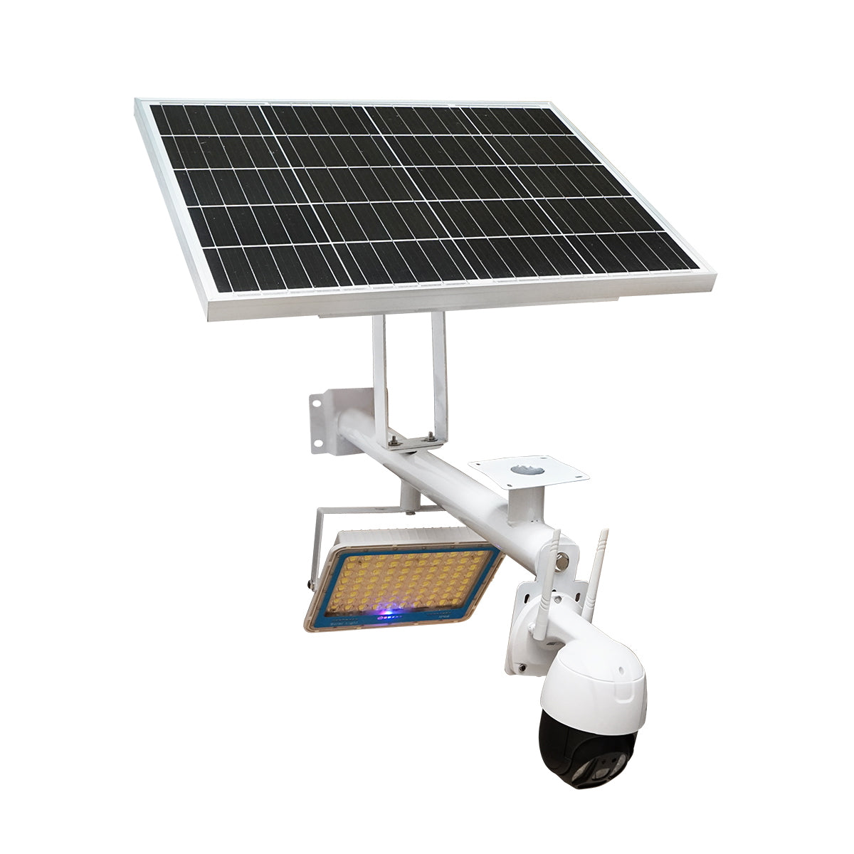 300W LED projector surveillance camera, battery, 60W solar panel, and remote control Breckner Germany