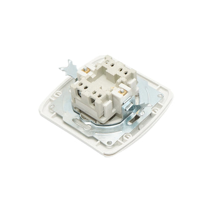 White double switch ST MAKEL 220V - 250V, 10A flush-mounted, ceramic