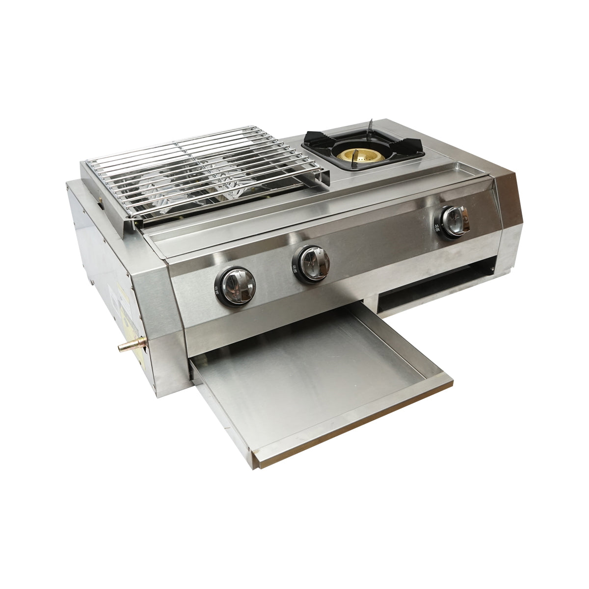 Camping grill with 2 burners and 1 cooking area 676x400x185mm
