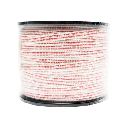 Red-white band roll 10mm with metal insert 4x0.16mm SS, resistance 13 Ohm/m, 250m electric fence Thor
