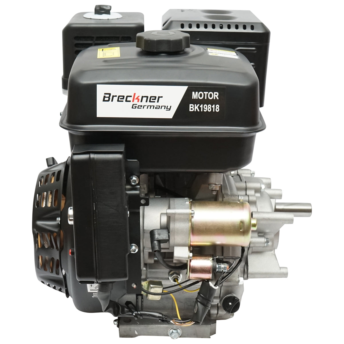 Gas engine 13HP, 4-stroke, 25mm pin shaft, key/rope start, Breckner Germany reducer attachment
