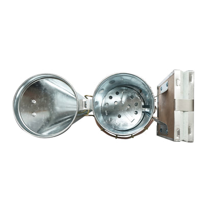 Bee smoker made of galvanized steel with a thermal shield cylinder and leather bellows 190mm