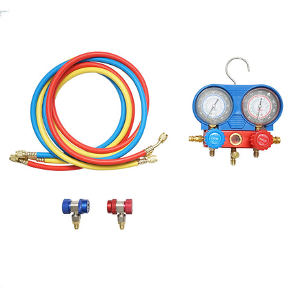Verification and charging kit for automotive air conditioning systems, freon R22, R32, R134a, R410a