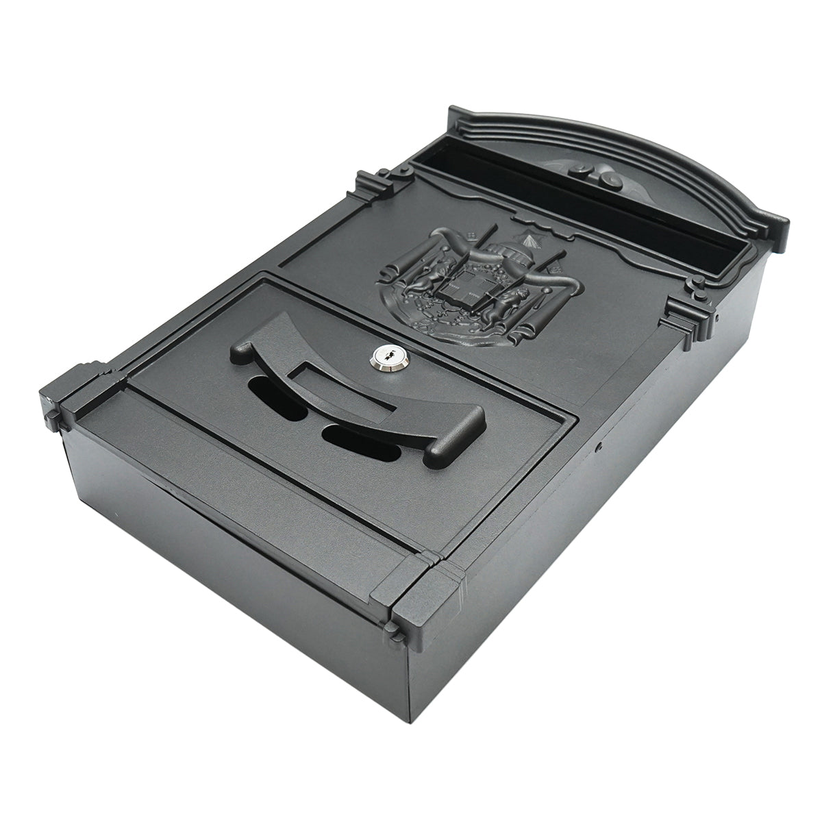 Everest mailbox, anthracite black 410X260X90mm with 2 keys and mounting accessories
