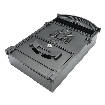 Everest mailbox, anthracite black 410X260X90mm with 2 keys and mounting accessories