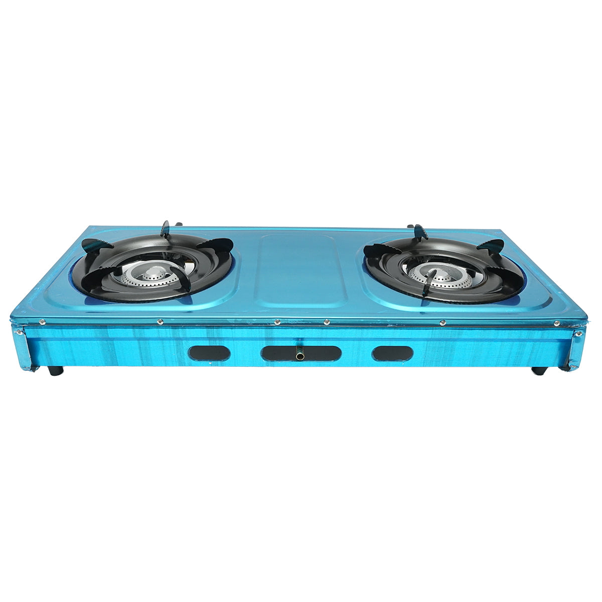 Gas stove, stainless steel with 2 cast iron burners 2.5KW, automatic ignition 715x380x94mm Breckner Germany