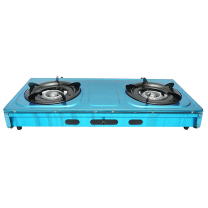 Gas stove, stainless steel with 2 cast iron burners 2.5KW, automatic ignition 715x380x94mm Breckner Germany
