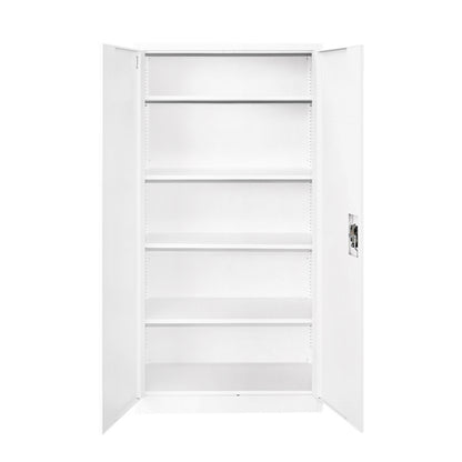 Metal storage cabinet 1800x900x400mm with 2 secure doors, 4 shelves, gray Breckner Germany