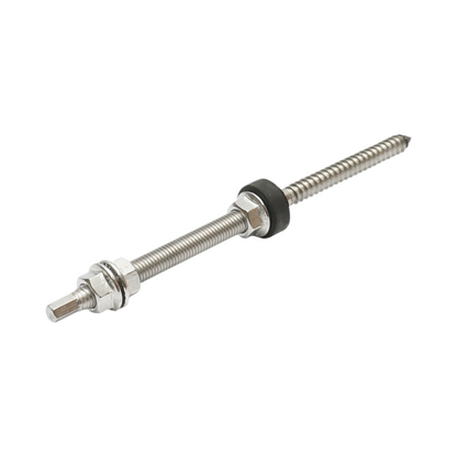 Spacer bolt for corrugated roof M10x200mm with rubber seal for mounting solar photovoltaic panel system B