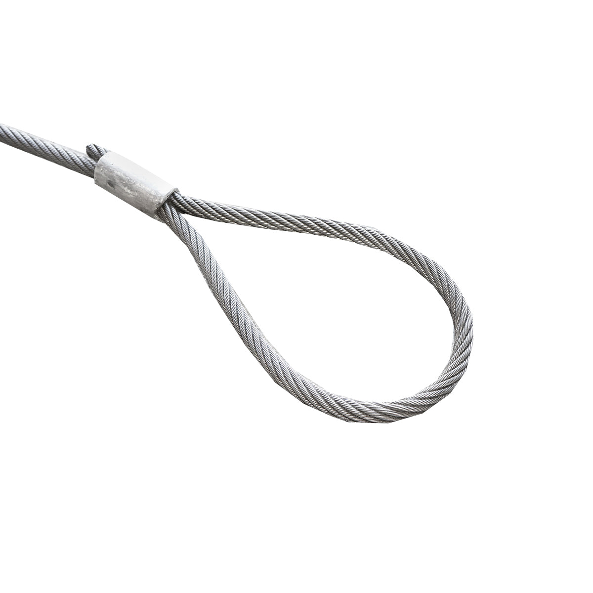 Steel cable/winch rope with a thickness of 14mm and a length of 5m with rings for towing or lifting