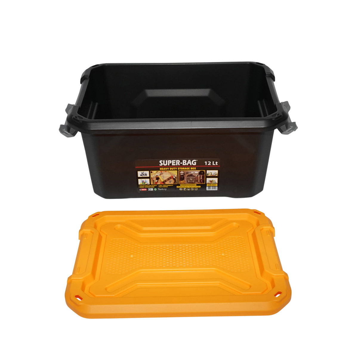 Box, heavy duty storage box 12L with lid, yellow 385x295x175mm Breckner Germany