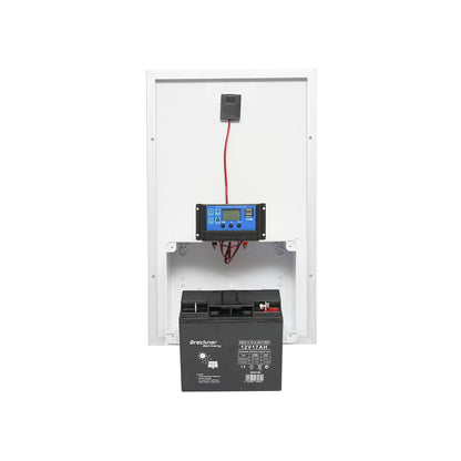 30W solar panel 560x350x135mm with 12V/17Ah battery, 12-24V/10Ah regulator and 2x USB port Breckner Germany