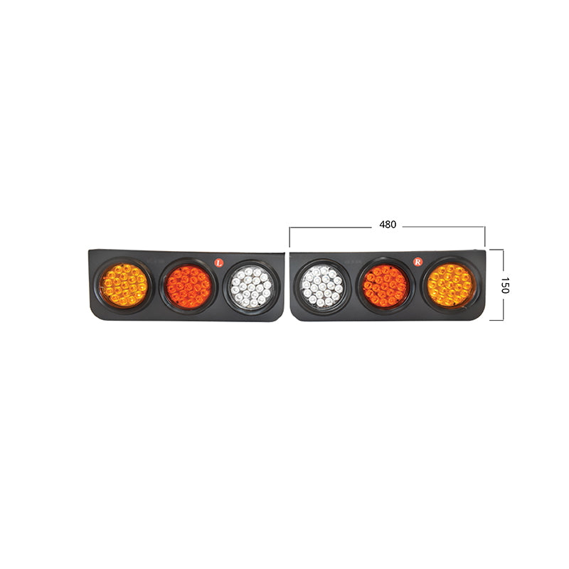 Set of rear lights for truck with LED 480x150 12/24V Breckner Germany