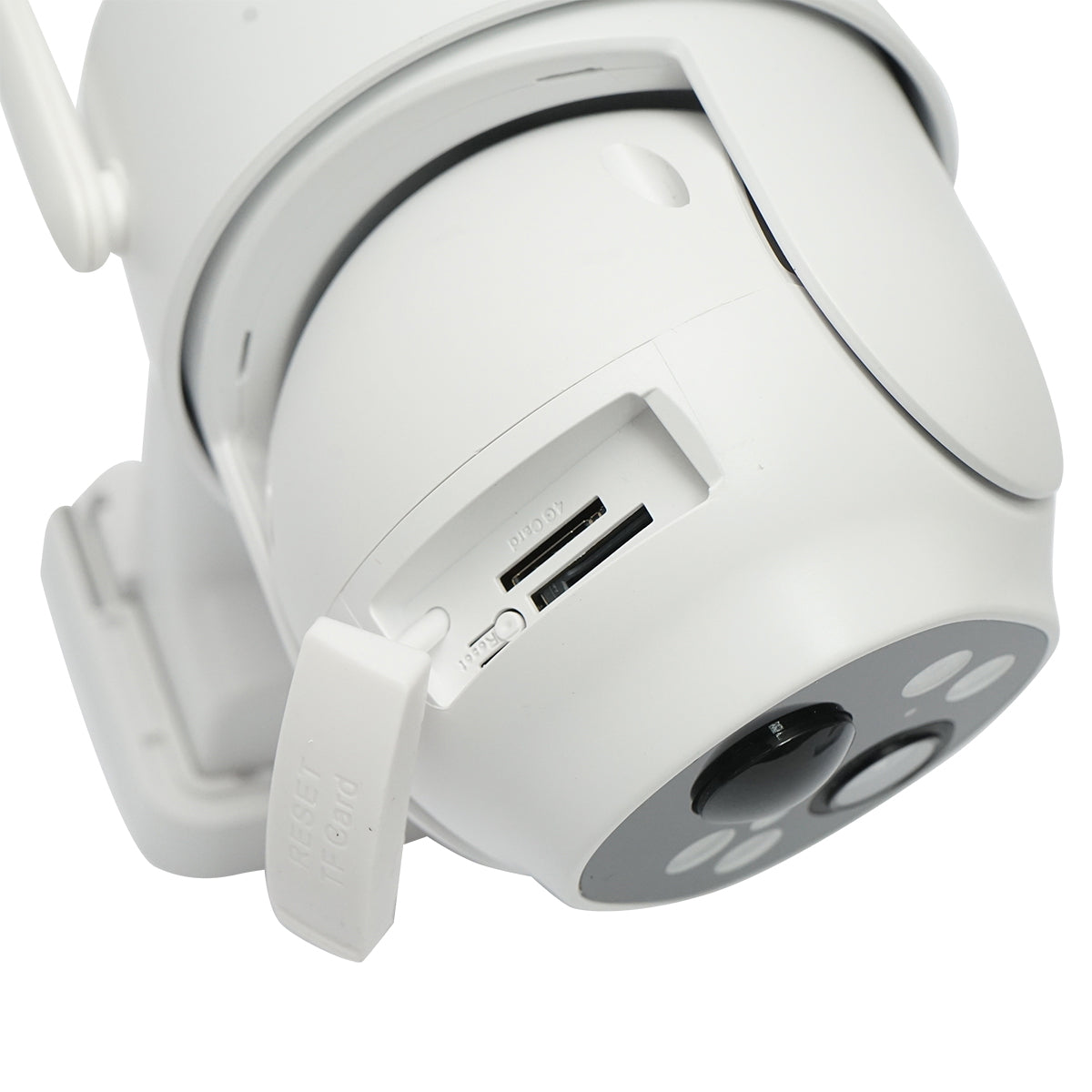 4MP WIFI solar-powered surveillance camera with 4G SIM card, 360-degree rotatable PTZ, motion sensor, human detection, and iCSee application.