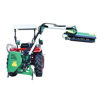 Articulated hydraulic arm mounted with 800mm choppers for hedge trimming