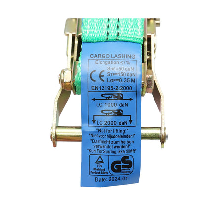 10m x 35mm 2T cargo securing strap (simple ratchet) Breckner Germany