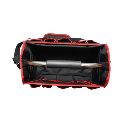 Tool bag/open with 15 pockets, stainless steel handle 420x210x290mm