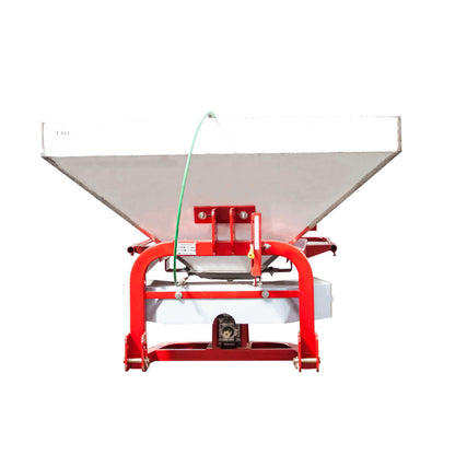 Stainless steel fertilizer distributor FLS600 with cabin control and included PTO.