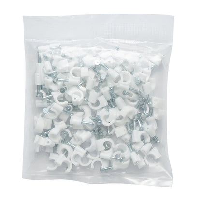 6mm plastic cable clip for fixing cables, 100 pcs