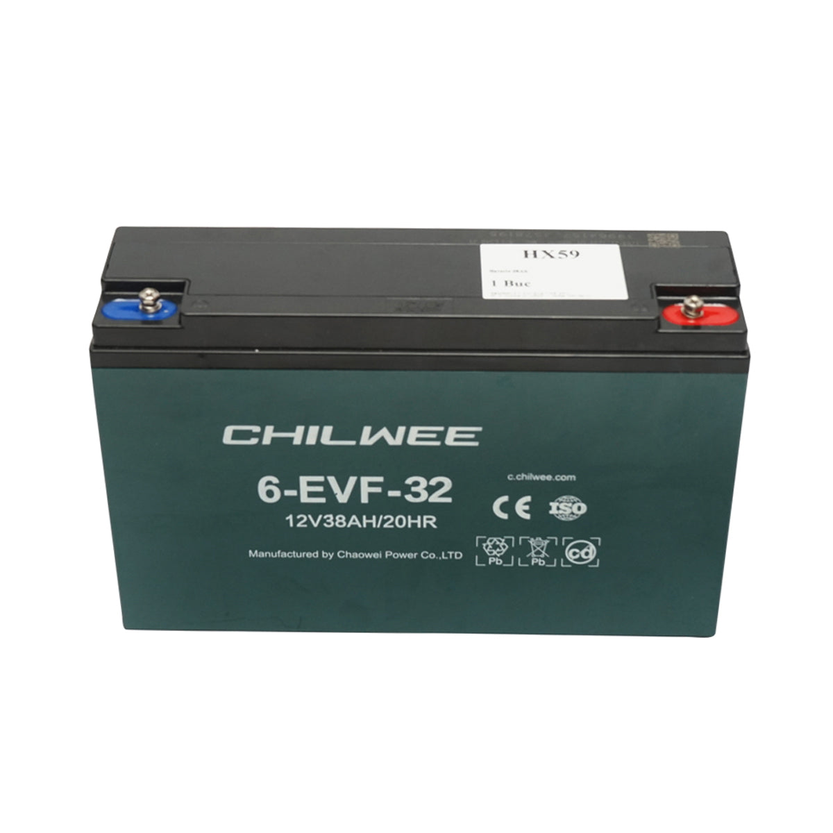Gel VRLA battery for electric bike 6-EVF-32, 12V, 38Ah-20HR CHILWEE