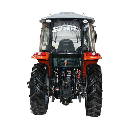 90HP tractor, 4x4 with front loader, closed cabin, wheels 14.9-30/9.5-24