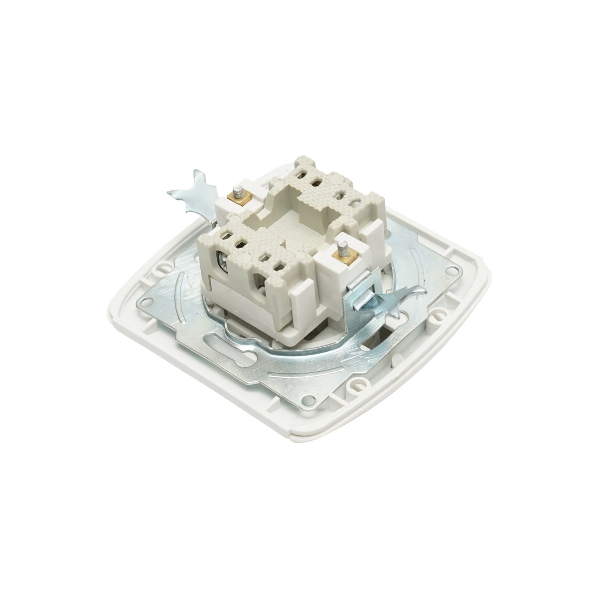 Simple white switch ST MAKEL 220V - 250V, 10A recessed, ceramic