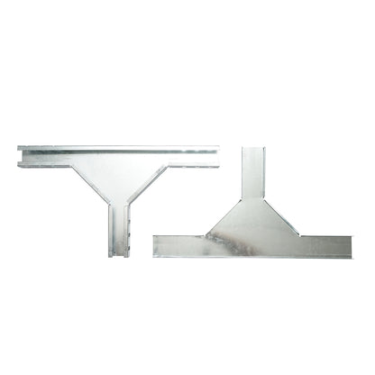 Horizontal T branch made of galvanized steel for gutter 25x50mm