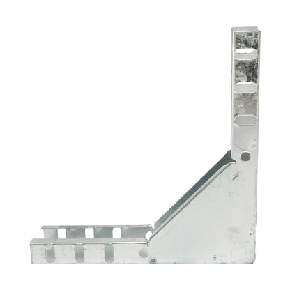 Vertical 90-degree drop bend made of galvanized steel for a 25x50mm gutter.