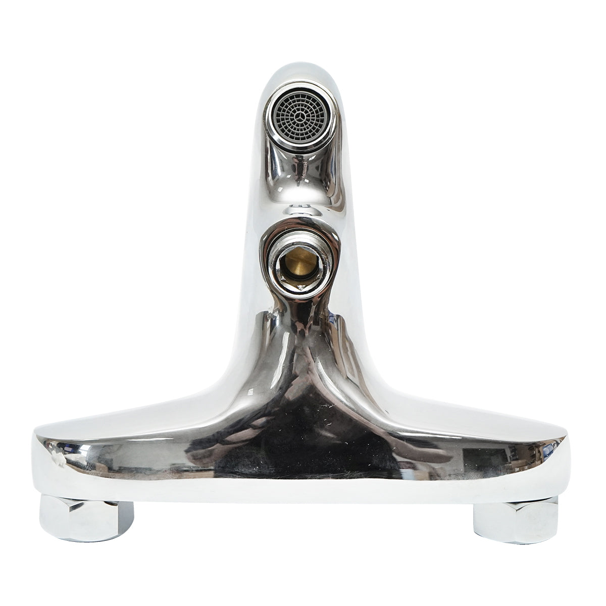 Bathroom faucet for bathtub/shower, wall-mounted, single control, shiny chrome