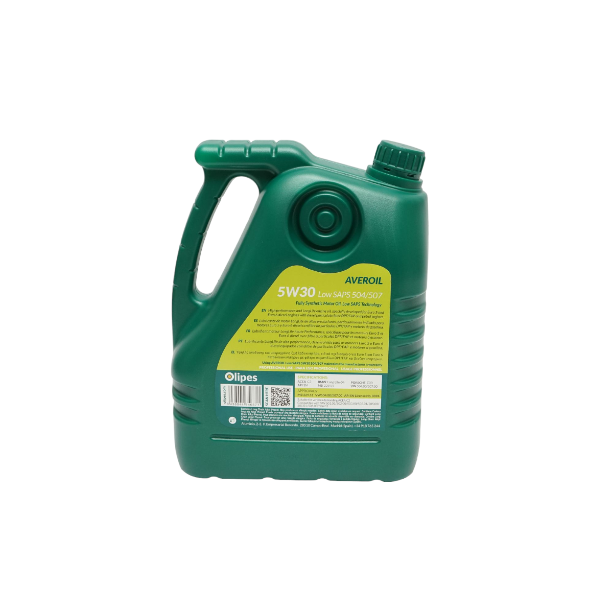 Olipes motor oil Averoil 5W30 Low Saps 504/507 5L