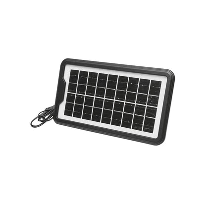 Portable LED lighting kit with 3 bulbs/projector, solar panel, and 6V, 4.5Ah battery for fishing camping GD-8017