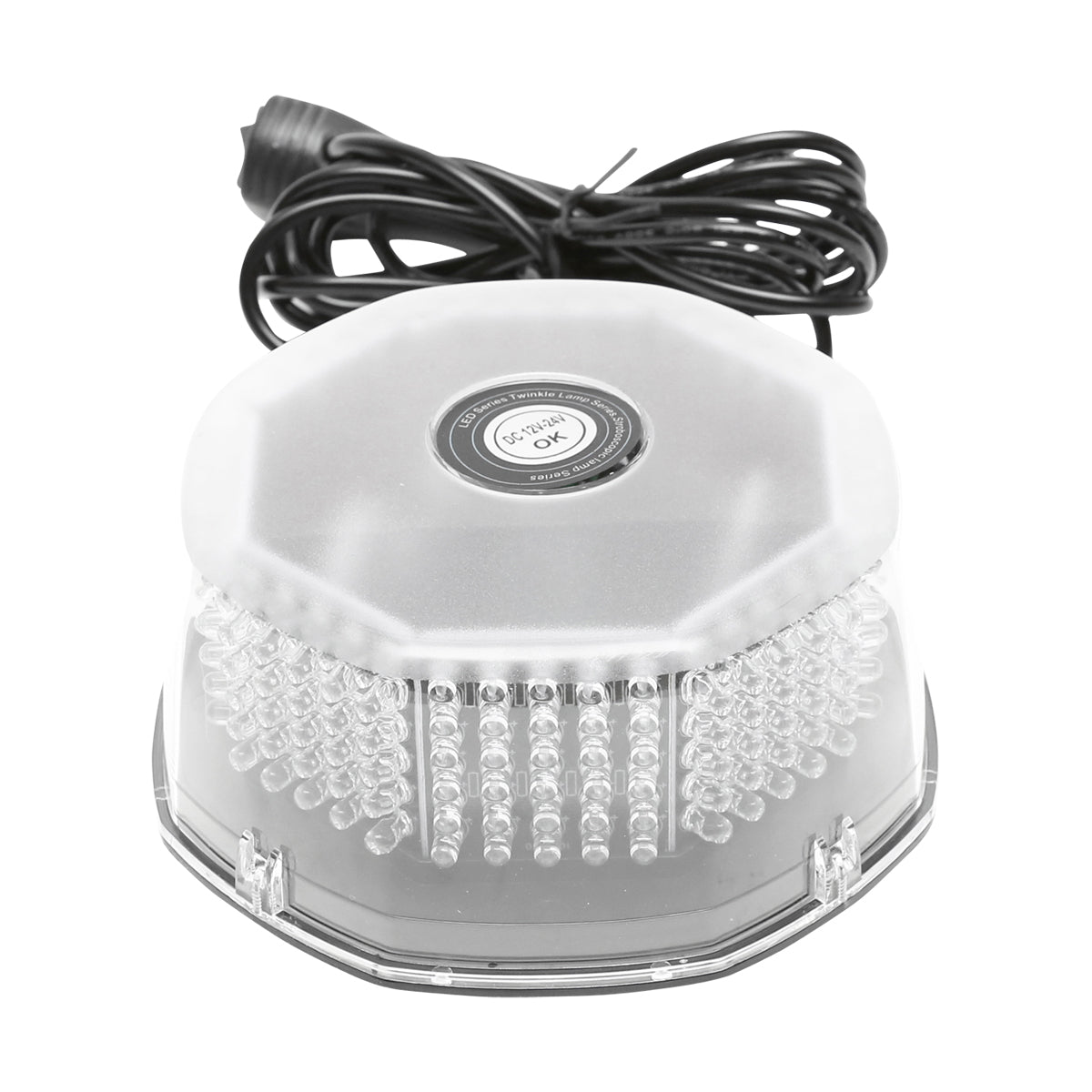 Round warning lamp, flashing light with 240 LED bulbs, yellow light, magnetic attachment, ON/OFF switch with light indicator, 12V/24V Breckner Germany