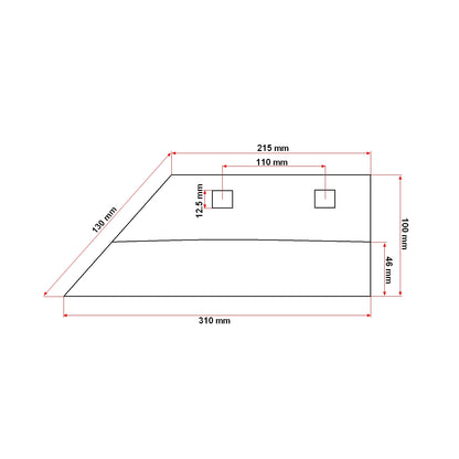 31x10 cm plow share with 2 holes for agricultural plow Konig Traktoren